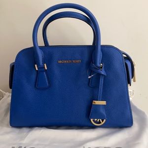 Brand new, never used Michael Kors leather satchel handbag. Color Electric Blue.